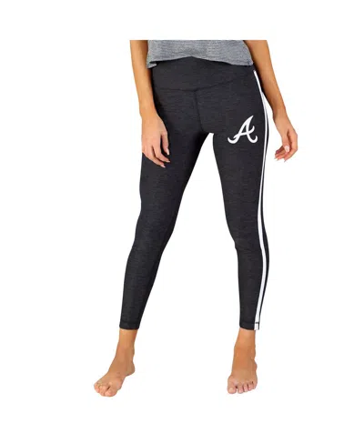 Concepts Sport Women's Charcoal/white Atlanta Braves Centerline Knit Leggings In Black
