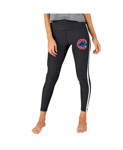 Concepts Sport Women's Charcoal/white Chicago Cubs Centerline Knit Leggings In Black