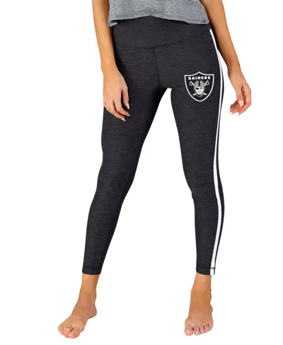 Concepts Sport Women's Charcoal/white Las Vegas Raiders Centerline Knit Slounge Leggings In Charcoal,white