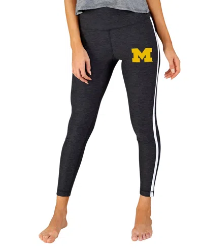 Concepts Sport Women's Charcoal/white Michigan Wolverines Centerline Knit Leggings In Charcoal,white
