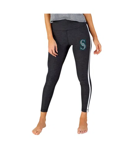 Concepts Sport Women's Charcoal/white Seattle Mariners Centerline Knit Leggings In Black