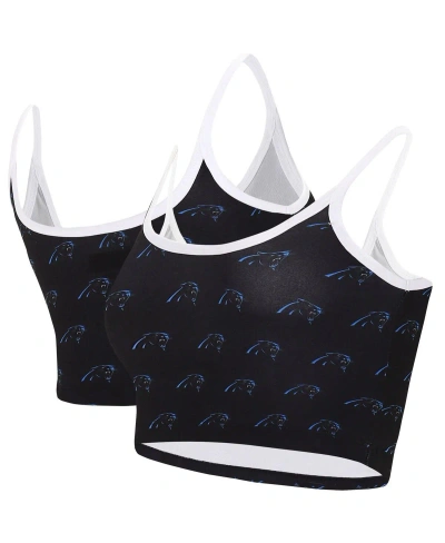 Concepts Sport Women's  Black Carolina Panthers Gauge Lounge Bralette