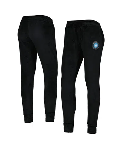 Concepts Sport Women's  Black Charlotte Fc Intermission Velour Cuffed Pants