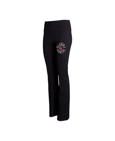 Concepts Sport Women's  Black Oklahoma Sooners Enclave Tri-blend Flared Leggings