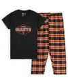 Concepts Sport Women's  Black, Orange San Francisco Giants Plus Size Badge Sleep Set In Black,orange