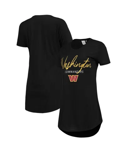 Concepts Sport Women's  Black Washington Commanders Marathon Knit Nightshirt