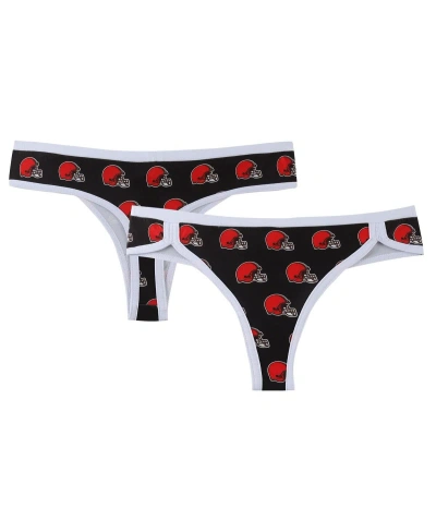 Concepts Sport Women's  Brown Cleveland Browns Gauge Allover Print Knit Thong