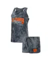 Concepts Sport Charcoal Clemson Tigers Billboard Tie-dye Tank And Shorts Sleep Set In Charcoal