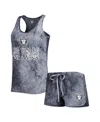 Concepts Sport Charcoal Las Vegas Raiders Billboard Scoop Neck Racerback Tank And Shorts Sleep Set In Charcoal