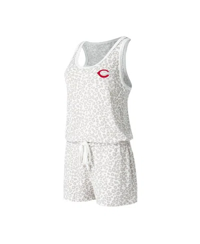 CONCEPTS SPORT WOMEN'S CONCEPTS SPORT CREAM CINCINNATI REDS MONTANA HACCI KNIT ROMPER
