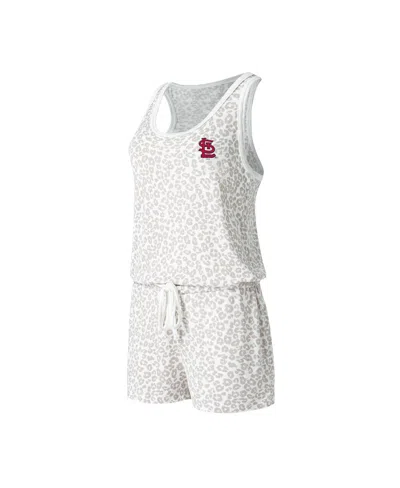 CONCEPTS SPORT WOMEN'S CONCEPTS SPORT CREAM ST. LOUIS CARDINALS MONTANA HACCI KNIT ROMPER