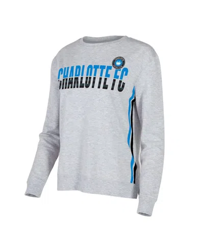 Concepts Sport Women's  Gray Charlotte Fc Cedar Tri-blend Long Sleeve T-shirt