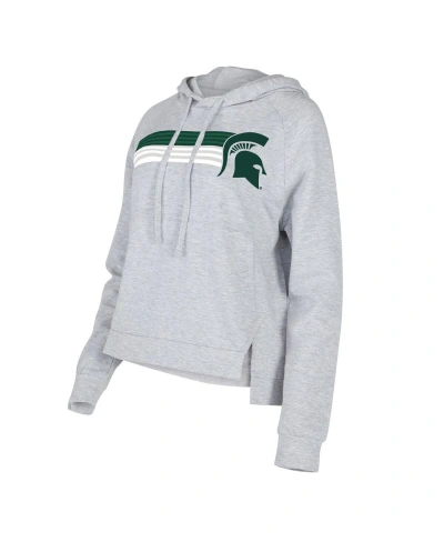 Concepts Sport Women's  Gray Michigan State Spartans Cedar Tri-blend Raglan Pullover Hoodie