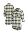 Concepts Sport Women's  Green, Gold Oakland Athletics Accolade Flannel Nightshirt In Green,gold