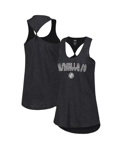 Concepts Sport Women's  Heather Charcoal Nashville Sc Radiant Twist Back Scoop Neck Tank Top