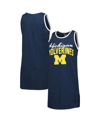 Concepts Sport Women's  Heathered Navy Michigan Wolverines Tank Nightshirt