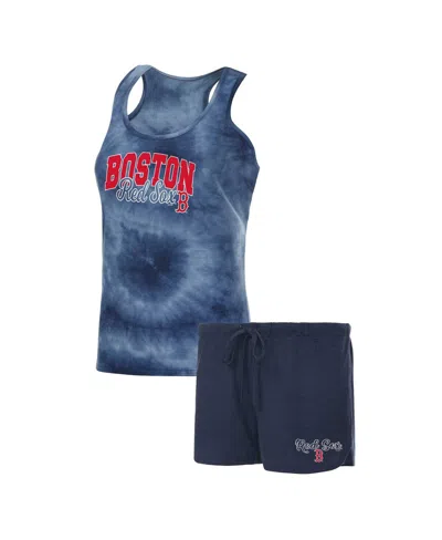 Concepts Sport Women's  Navy Boston Red Sox Billboard Racerback Tank Top And Shorts Sleep Set