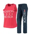 Concepts Sport Women's  Navy, Red Boston Red Sox Meter Muscle Tank Top And Pants Sleep Set In Navy,red