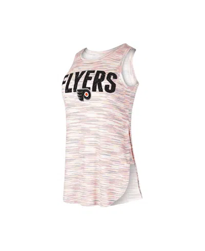 Concepts Sport Women's  Philadelphia Flyers Sunray Multicolor Tri-blend Tank Top In White
