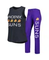 Concepts Sport Women's  Purple, Black Phoenix Suns Team Tank Top And Pants Sleep Set In Purple,black