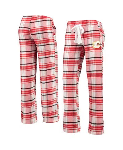 Concepts Sport Women's  Red, Black Calgary Flames Accolade Flannel Pants In Red,black