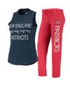 Concepts Sport Women's  Navy, Red New England Patriots Plus Size Meter Tank Top And Pants Sleep Set In Red,navy