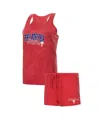 Concepts Sport Women's  Red Philadelphia Phillies Billboard Racerback Tank And Shorts Sleep Set In Red