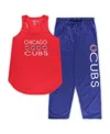 Concepts Sport Women's  Red, Royal Chicago Cubs Plus Size Meter Tank Top And Pants Sleep Set In Red,royal