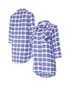 Concepts Sport Royal Buffalo Bills Sienna Plaid Full-button Long Sleeve Nightshirt In Royal