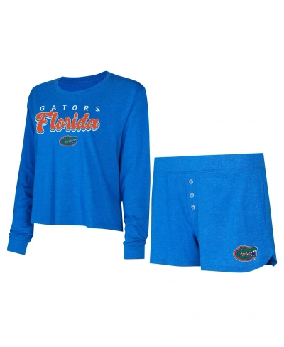 Concepts Sport Women's  Royal Florida Gators Team Color Long Sleeve T-shirt And Shorts Set