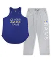 Concepts Sport Women's  Royal, Heather Gray Los Angeles Rams Plus Size Meter Tank Top And Pants Sleep In Royal,heather Gray