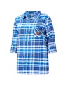 Concepts Sport Women's  Royal New York Islanders Mainstay Flannel Full-button Three-quarter Sleeve Ni In Royal
