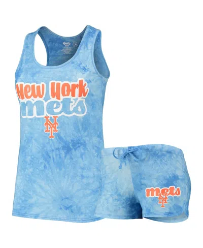 Concepts Sport Women's  Royal New York Mets Billboard Racerback Tank Top And Shorts Set In Blue