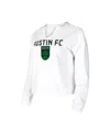Concepts Sport Women's  White Austin Fc Sunray Notch Neck Long Sleeve T-shirt In White