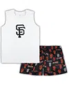 Concepts Sport Women's  White, Black San Francisco Giants Plus Size Tank Top And Shorts Sleep Set In White,black