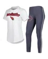 Concepts Sport Women's  White, Charcoal Arizona Cardinals Sonata T-shirt And Leggings Sleep Set In White,charcoal