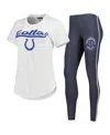 Concepts Sport Women's  White, Charcoal Indianapolis Colts Sonata T-shirt And Leggings Sleep Set In White,charcoal