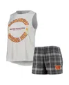 Concepts Sport Women's  White, Charcoal Washington Commanders Ultimate Tank Top And Shorts 2 Piece Sl In White,charcoal