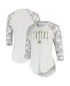 Concepts Sport Women's  White, Gray Portland Timbers Composite 3/4-sleeve Raglan Top In White,gray