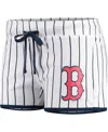 Concepts Sport Women's  White, Navy Boston Red Sox Vigor Sleep Shorts In White,navy