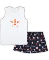 Concepts Sport Women's  White, Navy Houston Astros Plus Size Tank Top And Shorts Sleep Set In White,navy