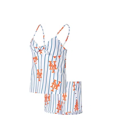 Concepts Sport Women's  White New York Mets Reel Allover Print Tank Top And Shorts Sleep Set