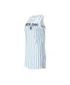 Concepts Sport Women's  White New York Mets Reel Pinstripe Knit Sleeveless Nightshirt In White