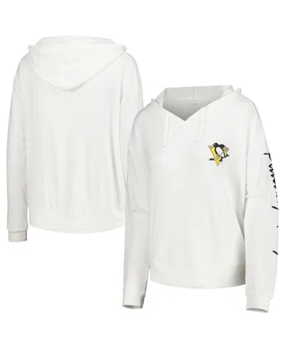 Concepts Sport Women's  White Pittsburgh Penguins Accord Hacci Long Sleeve Hoodie T-shirt