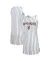 Concepts Sport Women's  White San Francisco Giants Reel Pinstripe Knit Sleeveless Nightshirt In White