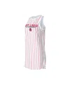 Concepts Sport Women's  White St. Louis Cardinals Reel Pinstripe Knit Sleeveless Nightshirt In White