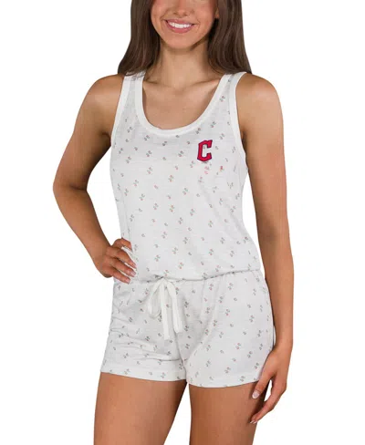 Concepts Sport Women's Cream Cleveland Guardians Gardner Hacci Knit Romper In White