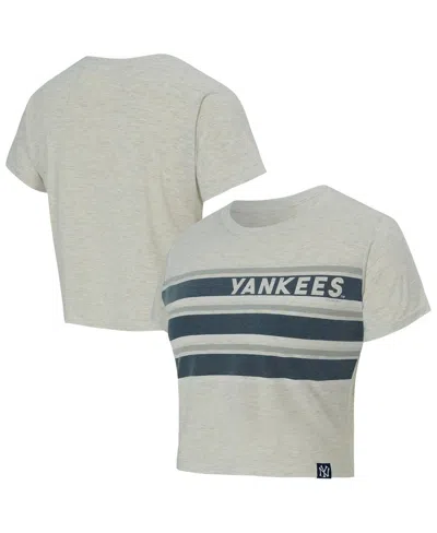 Concepts Sport Cream New York Yankees Birch Cropped T-shirt In White