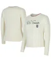 Concepts Sport Women's Cream Uswnt Kaki Hacci Knit Pullover Sweatshirt In White