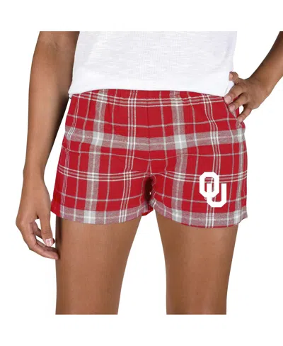 Concepts Sport Women's Crimson/gray Oklahoma Sooners Ultimate Flannel Shorts In Red
